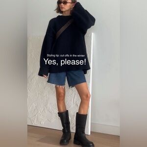 VIGOSS Markey Mid Rise Dark Wash Cutoff Denim Shorts, 29